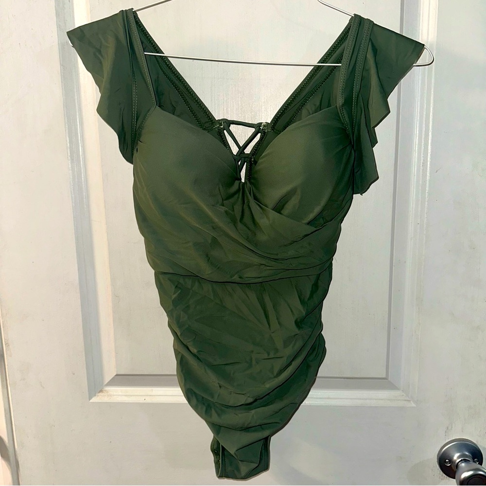 Elegant Green One-Piece Swimsuit
